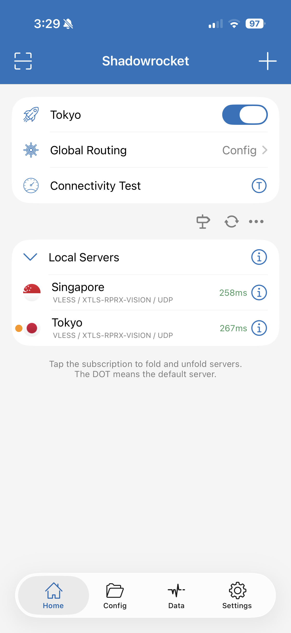 Shadowrocket iOS profiles for Tokyo and Singapore